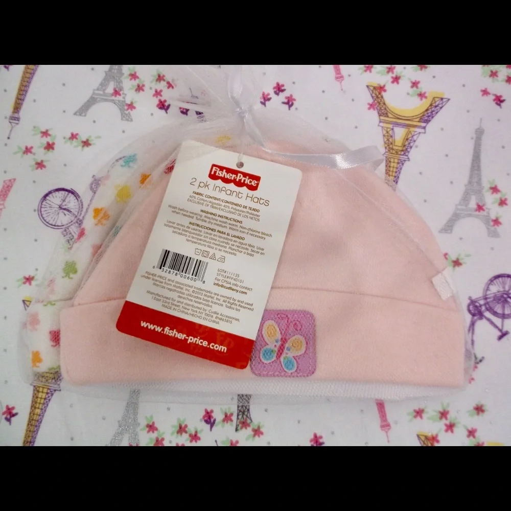 2 Pack Fisher Price Infant Hats Brand New